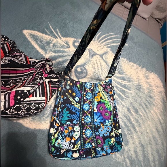 Two Vera Bradley Navy Floral and Black/White Geometric Patterned Women's Bags - Picture 9 of 12